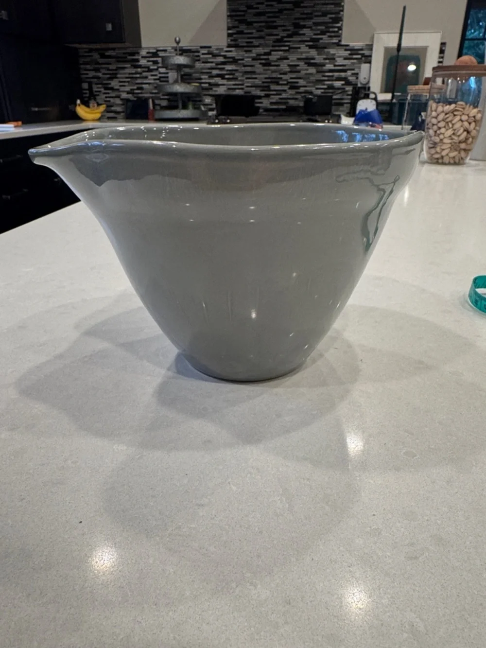 Pottery Barn Gray Glazed Ceramic Pouring Bowl
